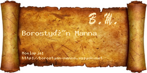 Borostyán Manna névjegykártya